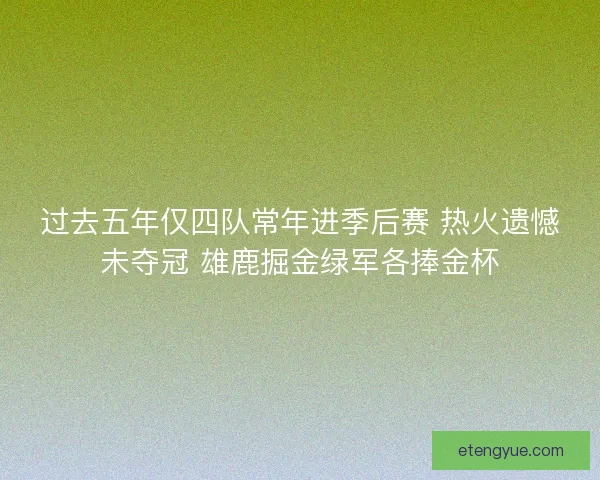 过去五年仅四队常年进季后赛 热火遗憾未夺冠 雄鹿掘金绿军各捧金杯
